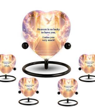 Heavenly Angel Wing Urn – Adult Urn for Ashes, Angel Wings Cremation Urn, Heart-Shaped Heaven Memorial Urn