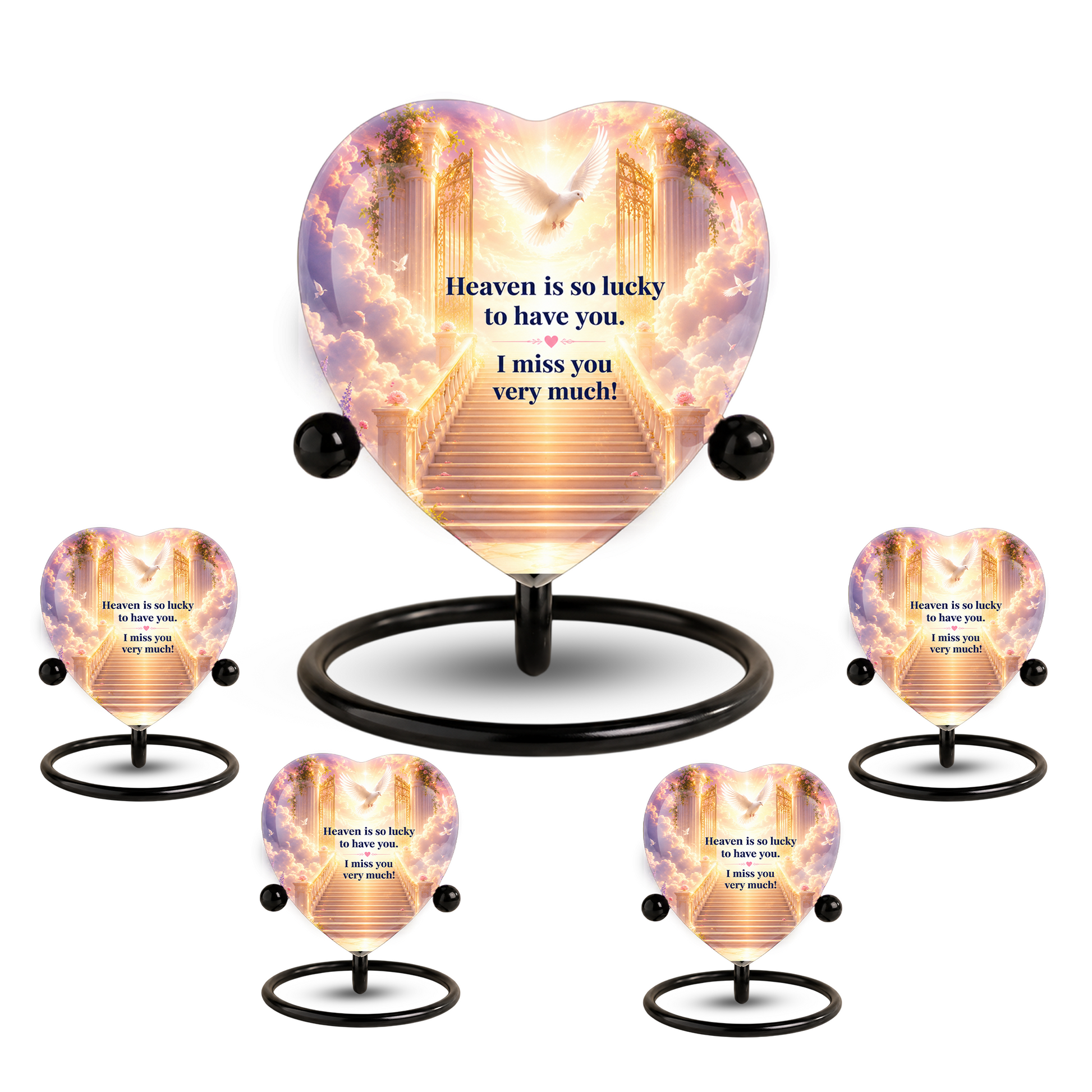Heavenly Angel Wing Urn – Adult Urn for Ashes, Angel Wings Cremation Urn, Heart-Shaped Heaven Memorial Urn