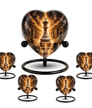 Royal Chess King Heart Adult Urn – Adult Urn, Urns for Adult Ashes,Adult Cremation Urns