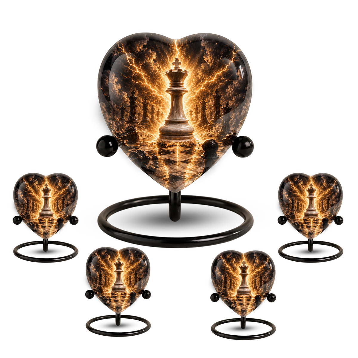Royal Chess King Heart Adult Urn – Adult Urn, Urns for Adult Ashes,Adult Cremation Urns