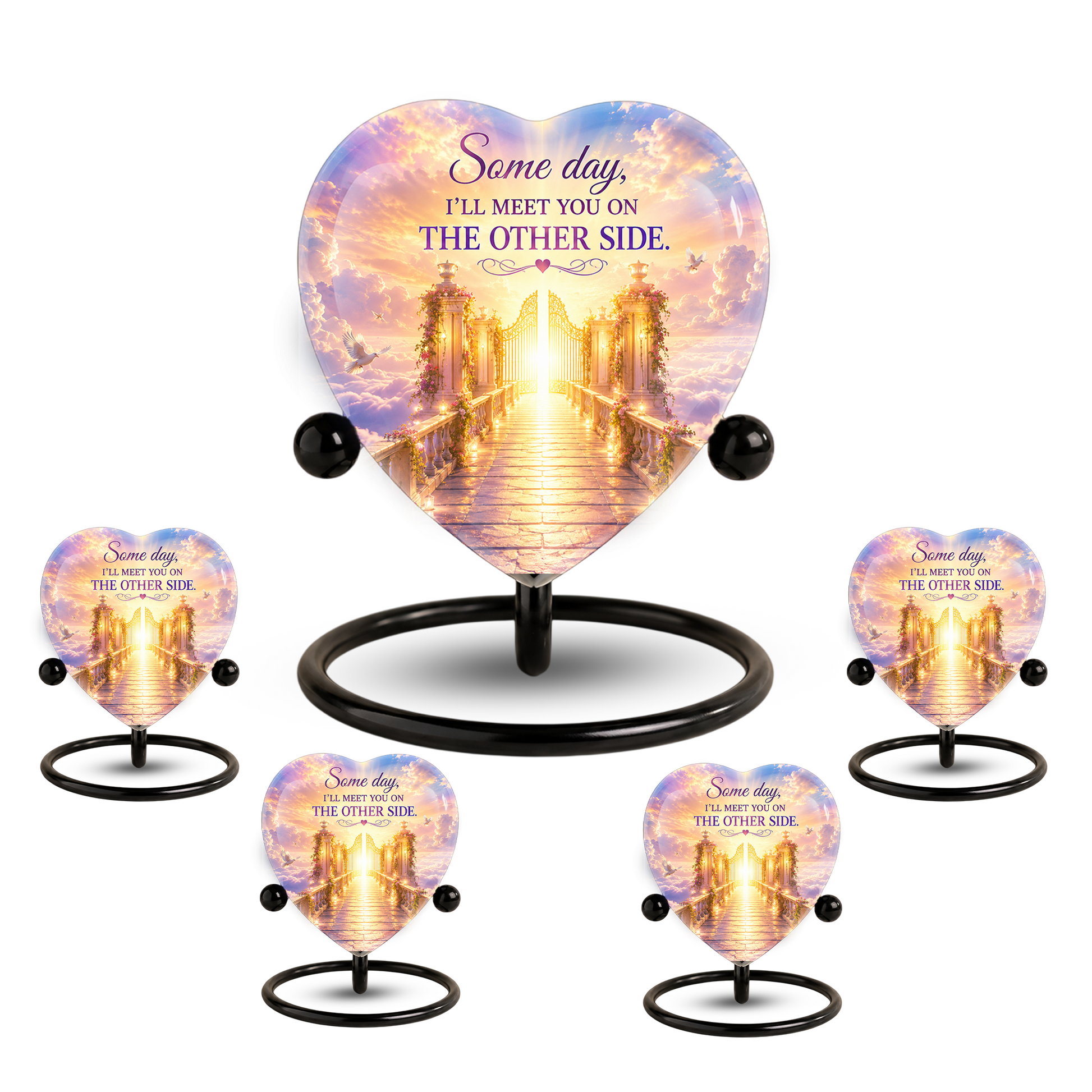 Heavenly Gate Memorial Urn – Adult Urn for Ashes, Heaven Cremation Urn, Heart-Shaped Adult Cremation Urn