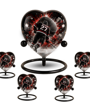 Personalized Hockey Cremation Urn for Dad | Adult Ice Hockey Urn for Ashes & Men