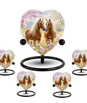 Horse Urn, Adult Urn for Ashes, Horse Memorial Urn, Heart-Shaped Horse Cremation Urn