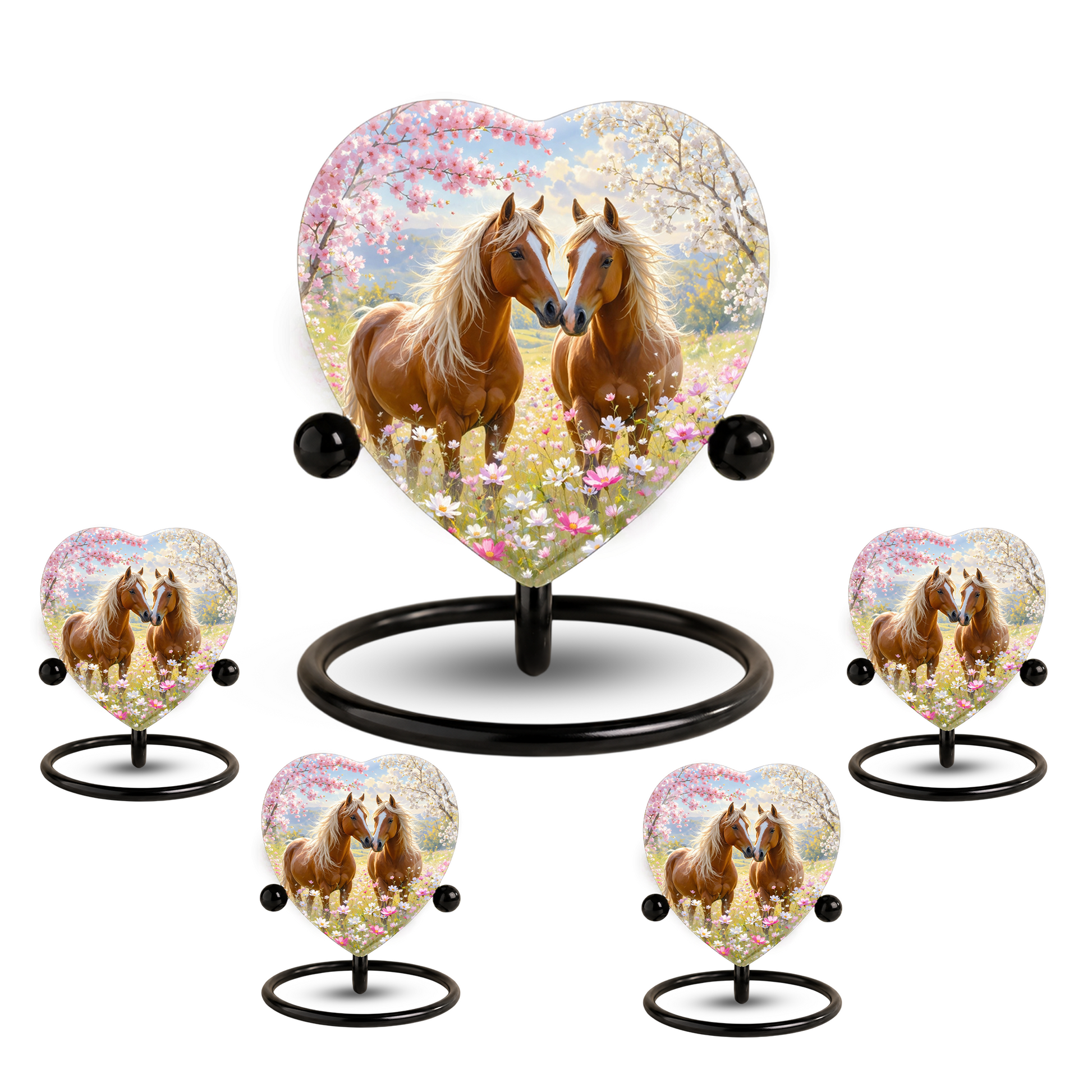 Horse Urn, Adult Urn for Ashes, Horse Memorial Urn, Heart-Shaped Horse Cremation Urn