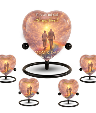 Dad and Mom Urn – Memorial Cremation Urn for Mom and Dad, Keepsake Urn for Mother & Father