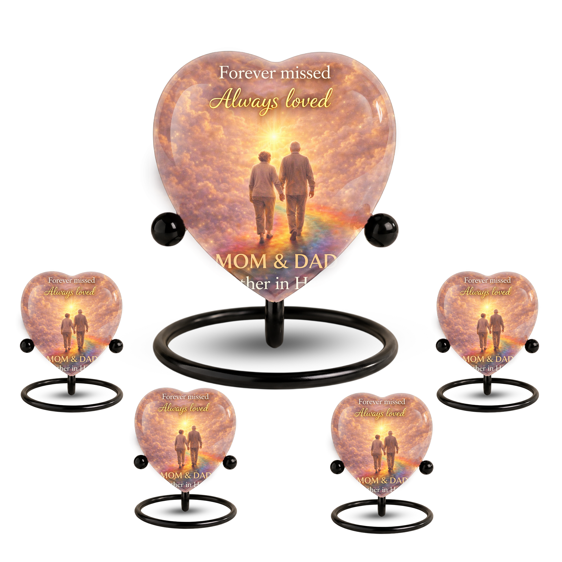 Dad and Mom Urn – Memorial Cremation Urn for Mom and Dad, Keepsake Urn for Mother & Father