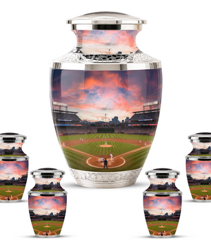 Unique Baseball Cremation Urn for Dad, Custom Baseball Modern Urn for Human Ashes