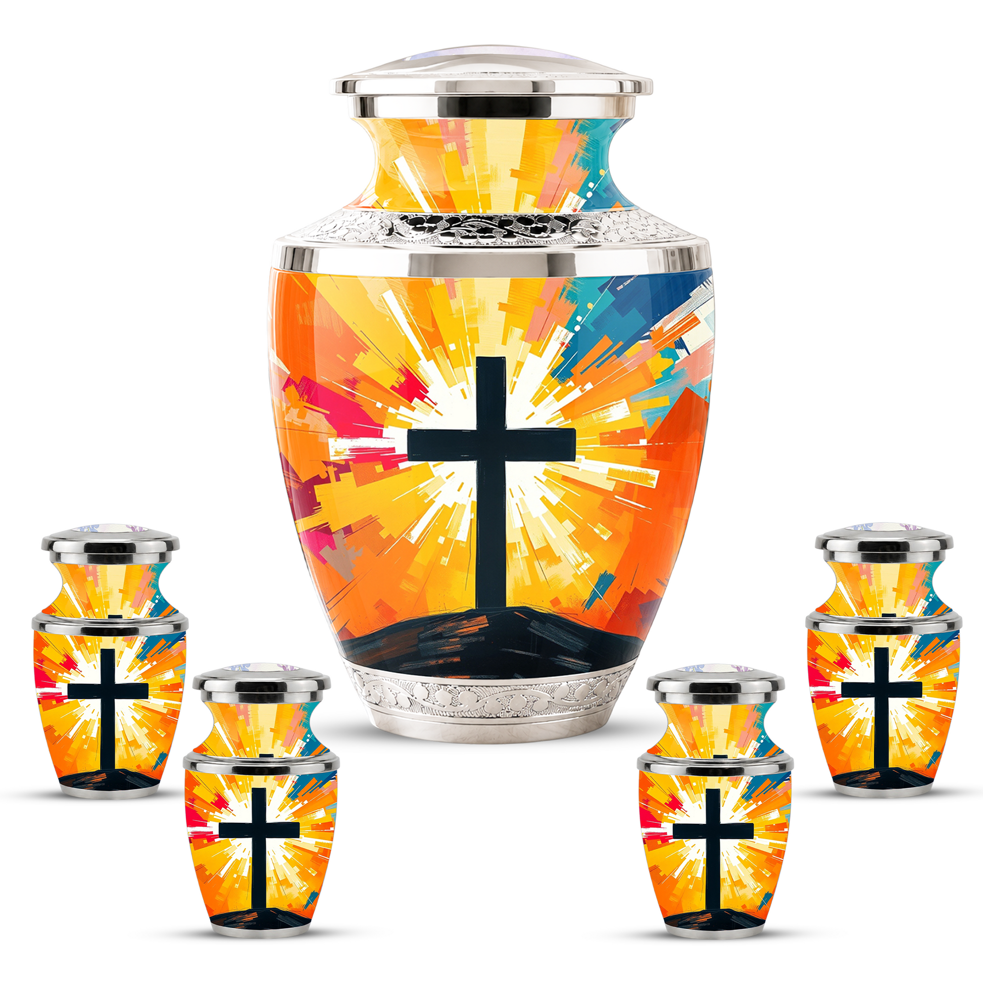 Religious Cross Cremation Urn for Men & Women, Personalized Christian Memorial Urn