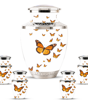 Monarch Butterfly Cremation Urn for Mom, Butterfly Memorial Urn for Women