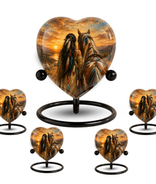 Personalized Horse Urn for Mom, Native American Cremation Urn for Women, Adult Female Memorial Urn, Custom Urn for Mother
