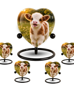 Cow Cremation Urn for Ashes | Personalized Farm Animal Memorial Urn | Handmade Adult Cremation Urn