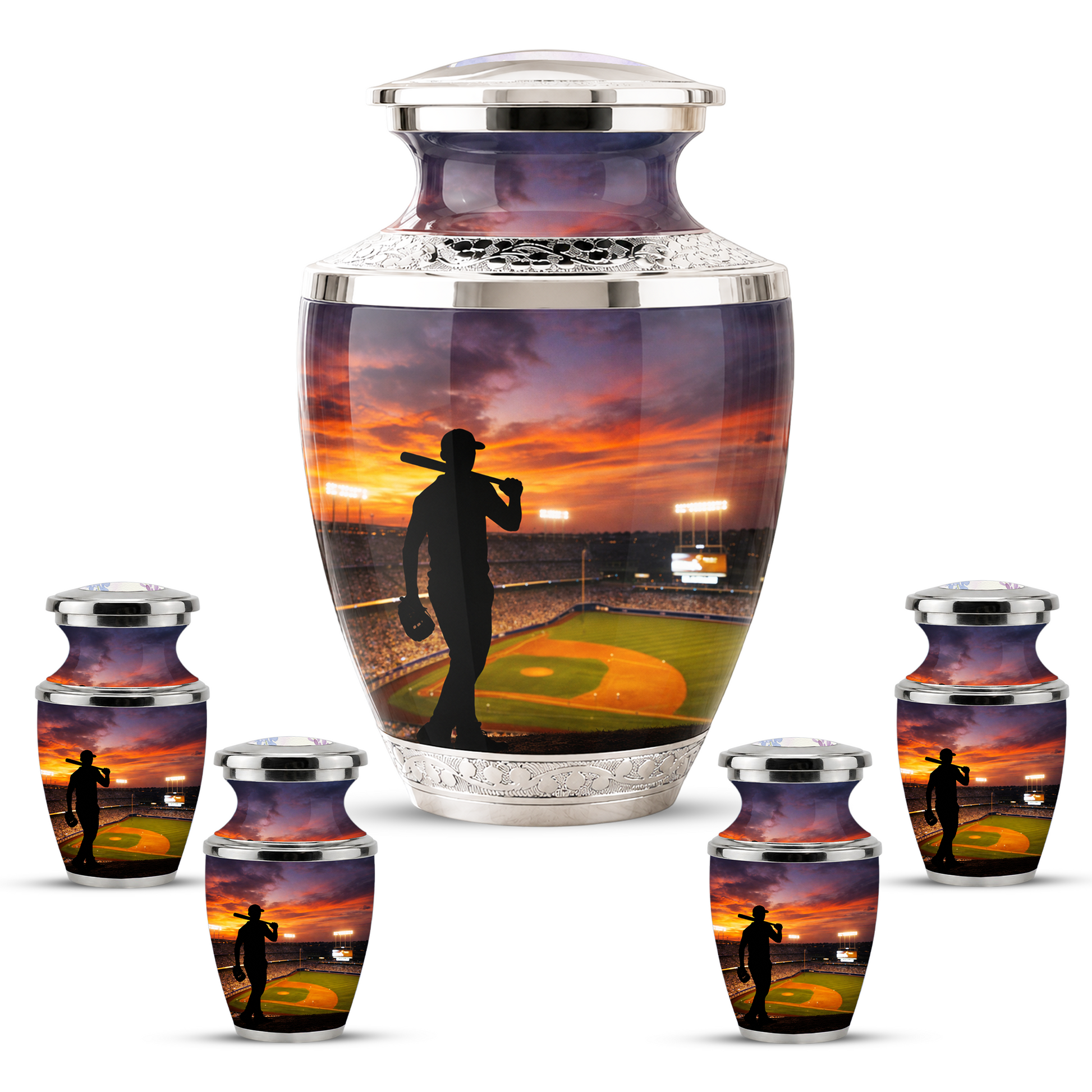 Baseball Player Cremation Urn for Dad, Personalized Baseball Memorial Urn for Son