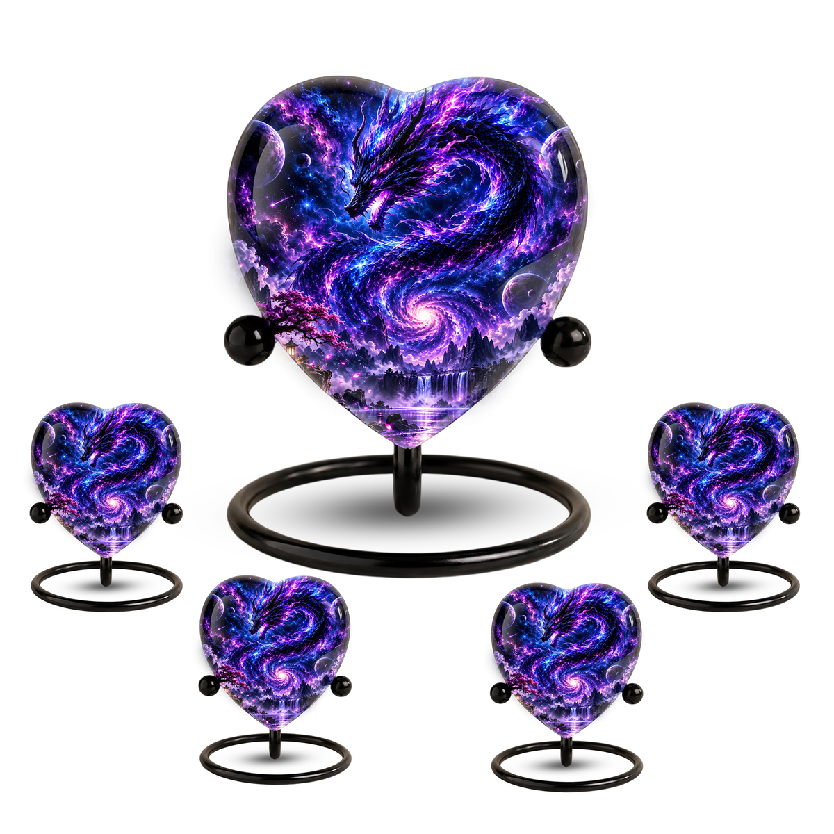 Dragon Adult Cremation Urn for Ashes, Fantasy Dragon Memorial Urn, Personalized Heart Shaped Adult Urn, Dragon Cremation Urn