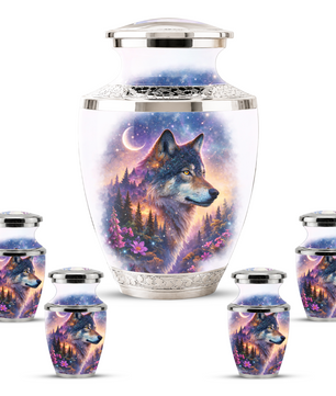 Wolf Cremation Urn for Dad, Wolf Memorial Urn for Men, Personalized Keepsake Ashes Urn