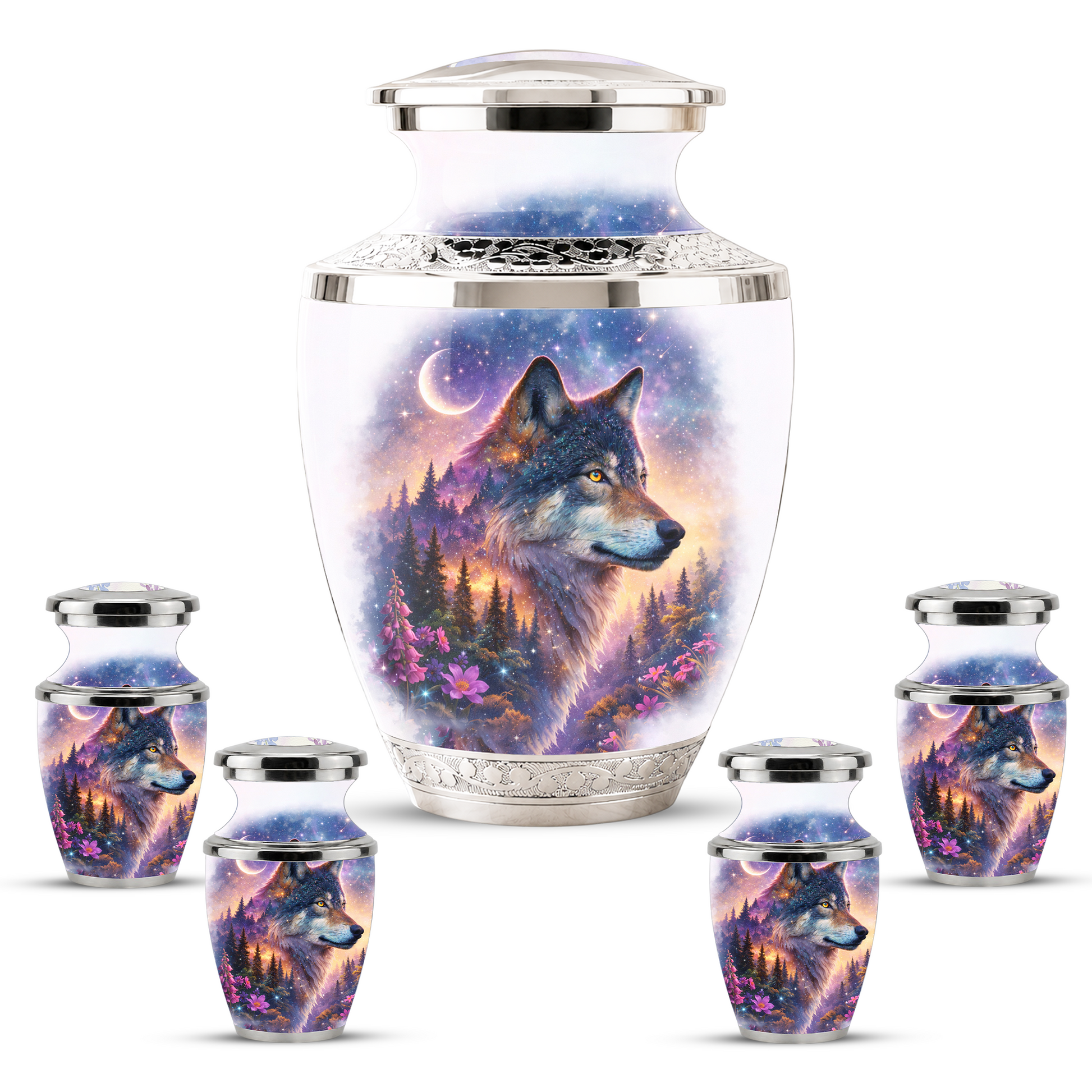 Wolf Cremation Urn for Dad, Wolf Memorial Urn for Men, Personalized Keepsake Ashes Urn