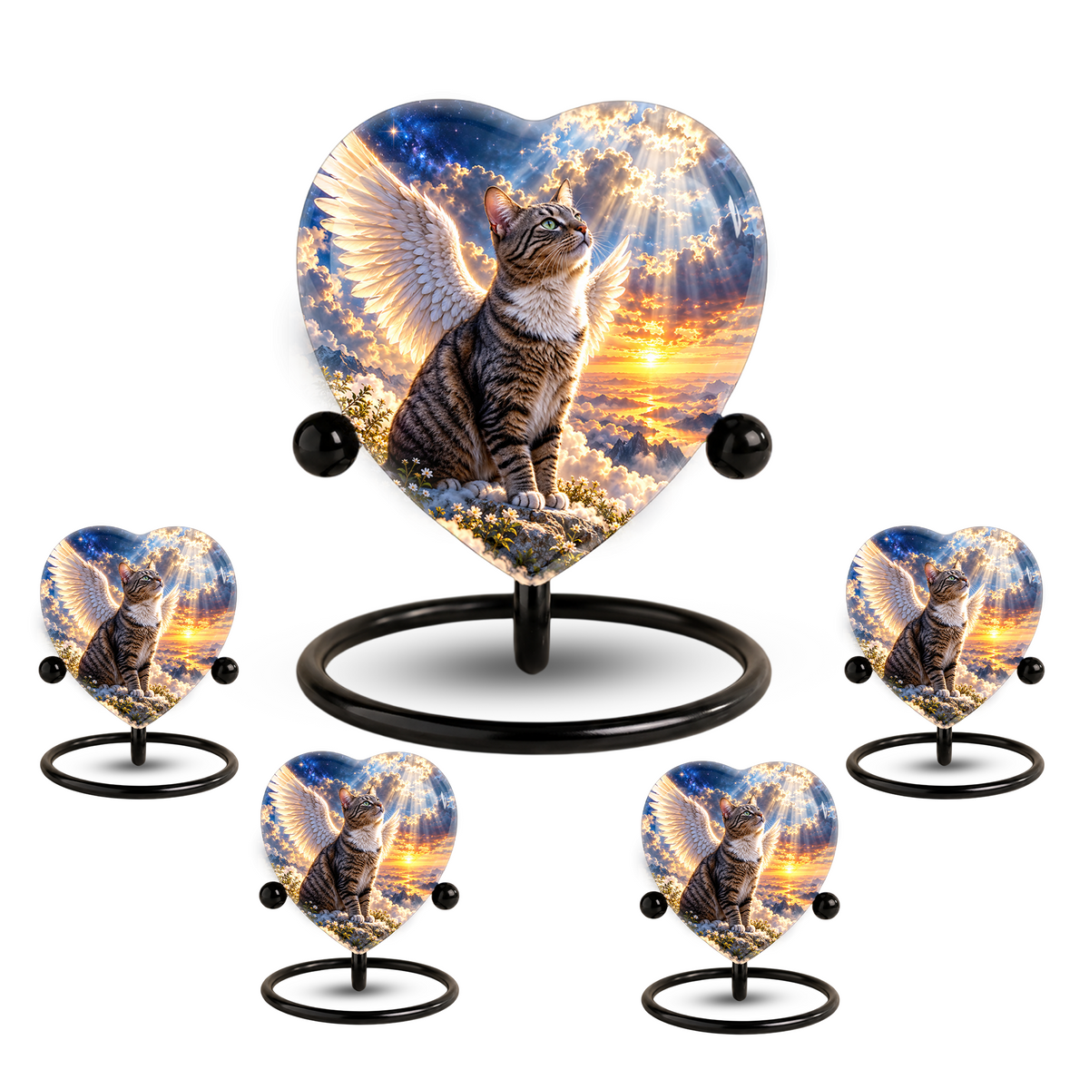 Angel Cat Cremation Urn for Ashes, Cat Memorial Urn, Personalized Cat Urn, Pet Cremation Urn