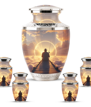Fishing in Heaven Funeral Urn for Dad - Custom Keepsake Memorial Urns for Male Ashes