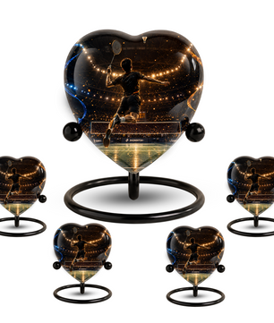 Personalized Badminton Cremation Urn for Ashes | Adult Urn for Dad, Men