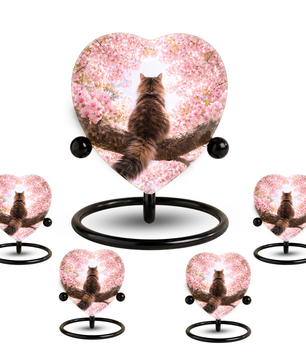 Heart Shaped Cat Urn for Ashes | Beautiful Personalized Cat Memorial Urn