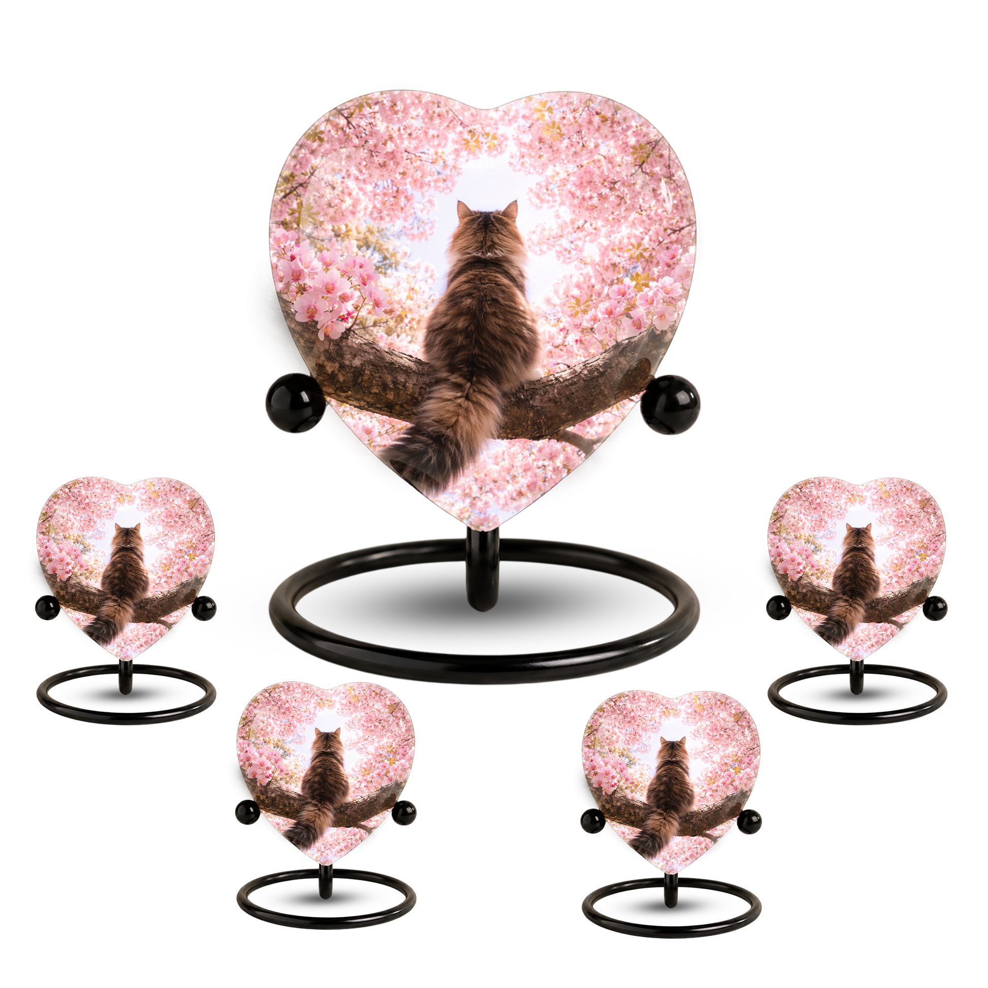 Heart Shaped Cat Urn for Ashes | Beautiful Personalized Cat Memorial Urn