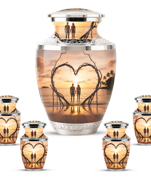 Companion Beach Sunset Memorial Urn for Ashes, Cremation Urn For Couple