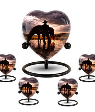Cowboy Heart Urn for Dad, Personalized Keepsake Urn for Dad Memorial Urn for Men