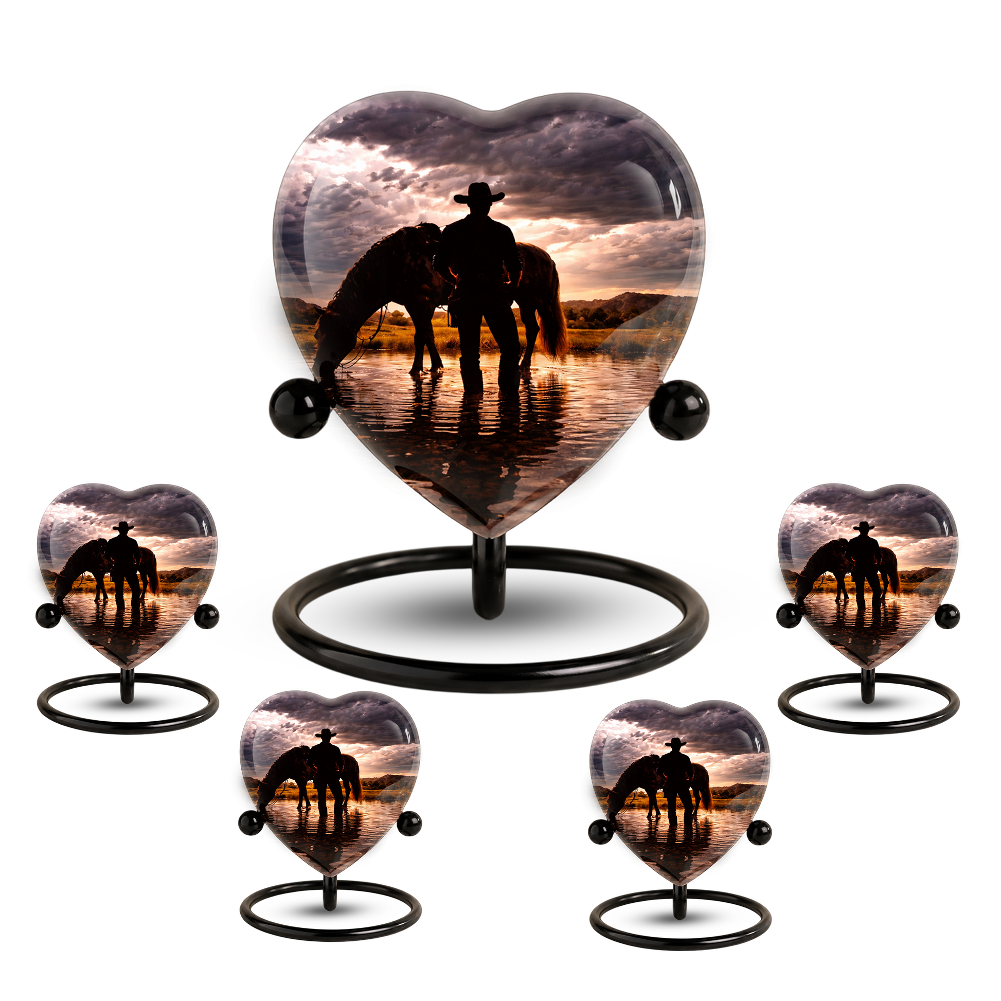 Cowboy Heart Urn for Dad, Personalized Keepsake Urn for Dad Memorial Urn for Men