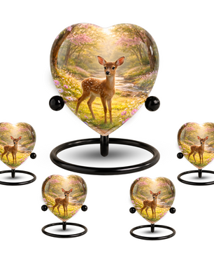 Deer Heart Shaped Urn for Adult Ashes | Adult Cremation Urn & Memorial Urn
