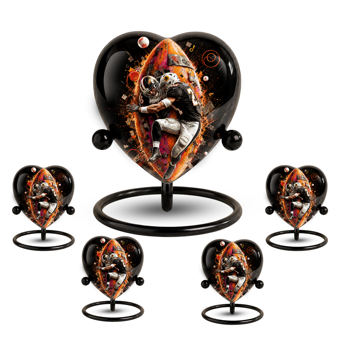 Football Cremation Urn for Ashes, Personalized Adult Urn for Dad, Men & Sports Fans