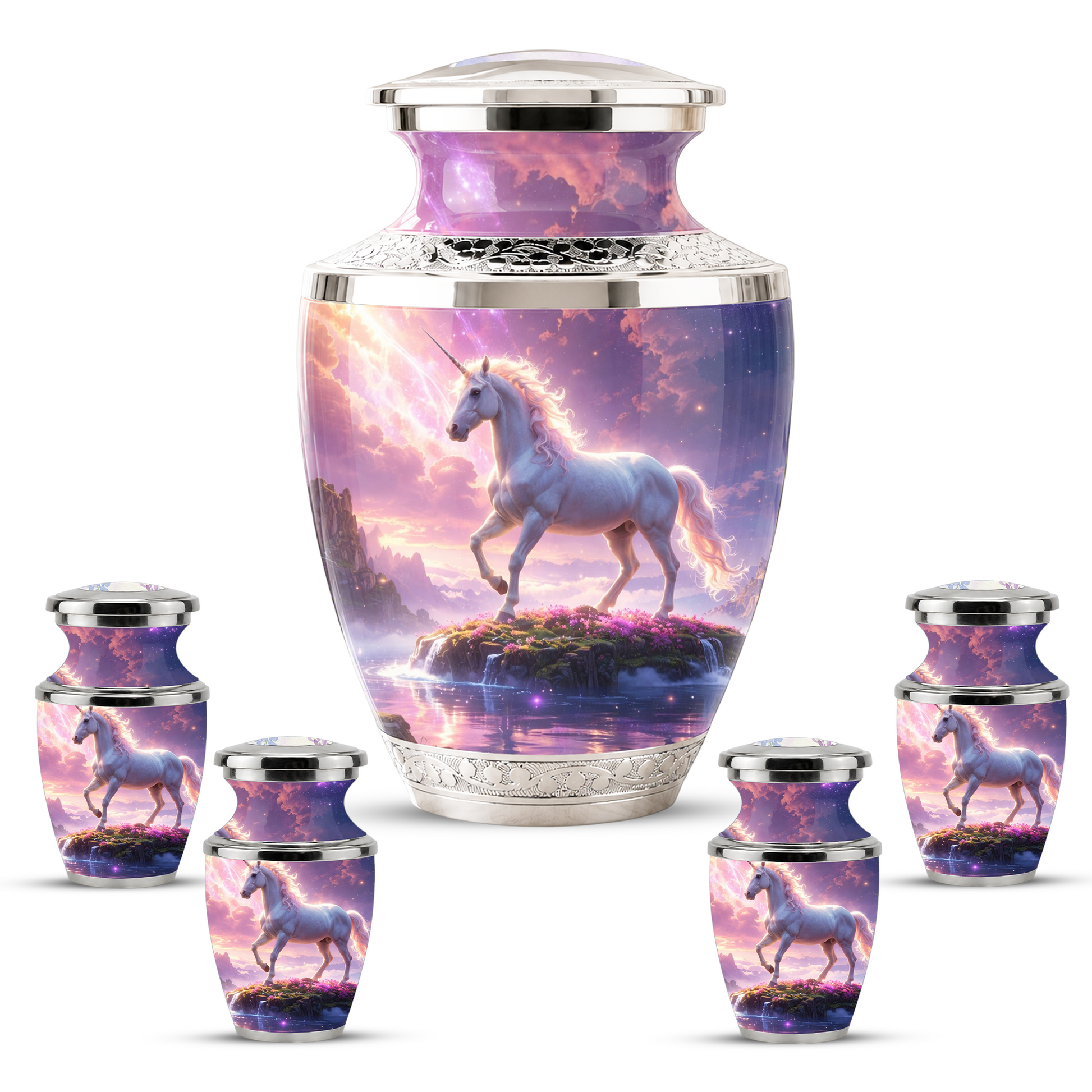 Unicorn Cremation Urn for Female, Personalized Memorial Urn for Women