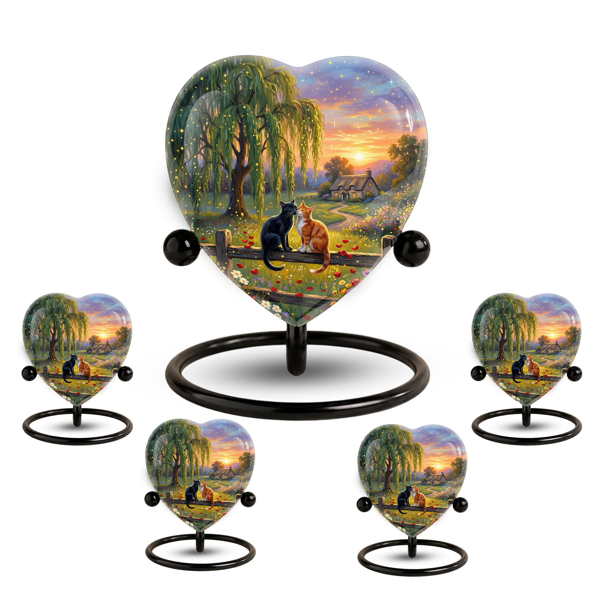 Personalized Cat Urn for Ashes – Heart-Shaped Pet Memorial Urn, Custom Cat Urn for Cats, Unique Keepsake Cremation Urn