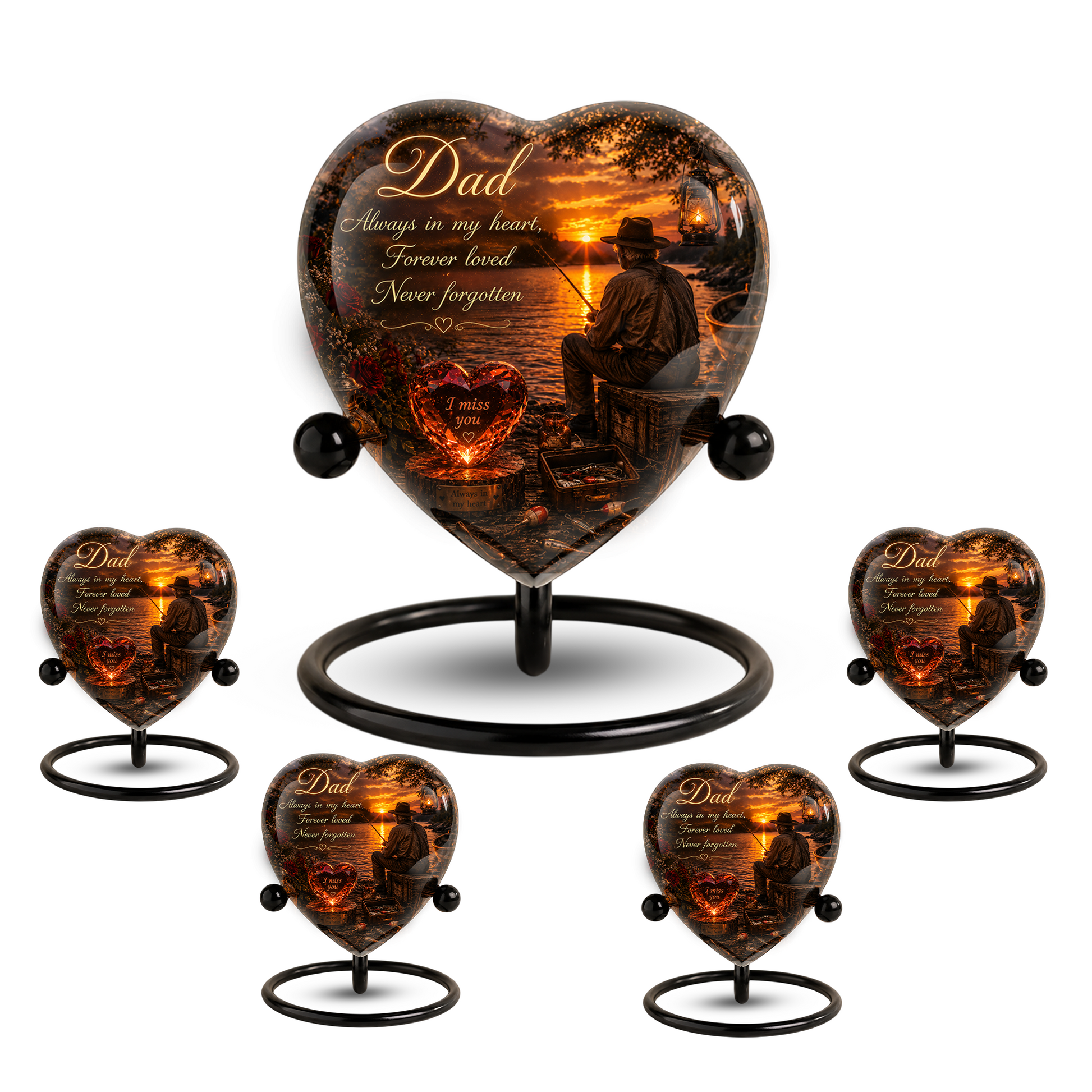 Fishing Urn for Dad – Gone Fishing Urn for Human Ashes, Fishing Cremation Urn & Personalized Dad Memorial Urn