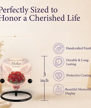 Rose Urn for Mom – Heart-Shaped Mother in Heaven Cremation Memorial Urn