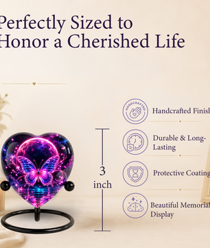 Pink Butterfly Adult Urn for Ashes, Purple and Blue Butterfly Memorial Urn, Celestial Moon Cremation Urn