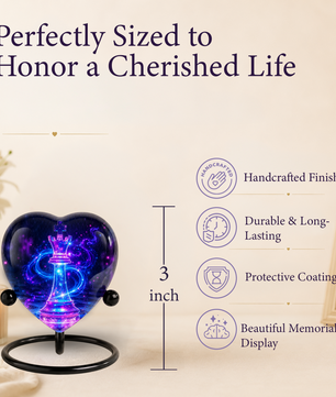 Royal Queen Chess Heart Adult Urn – Adult Urn, Urn for Ashes Adult, Adult Cremation Urns
