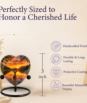 Deer Urn for Ashes, Heart Shaped Adult Cremation Urn, Personalized Deer Memorial Urn