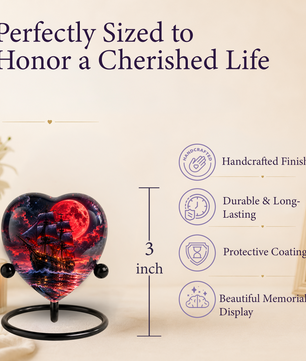 Pirate Ship Adult Cremation Urn for Ashes – Red Moon Nautical Memorial Urn,