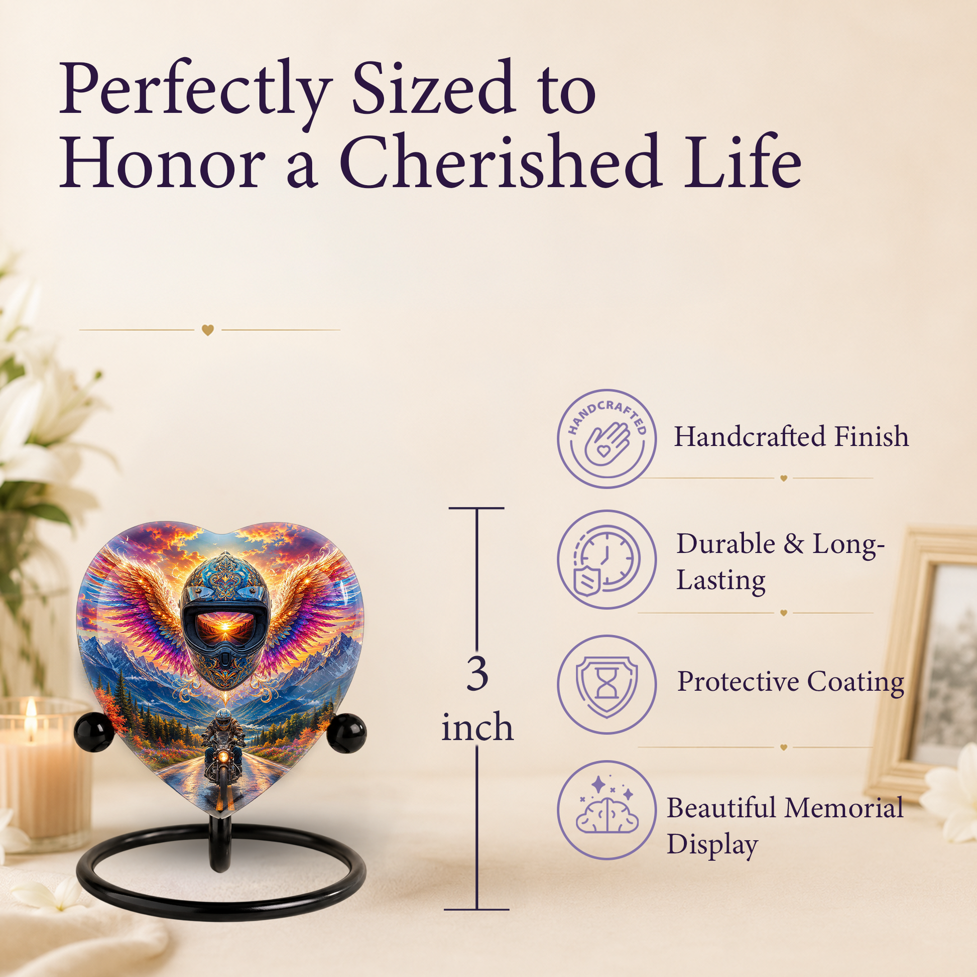 Bike Rider Urn – Memorial Cremation Urn for Dad, Father, Son & Men