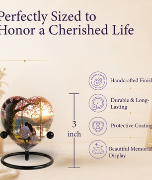 Loving Couple Heart Cremation Urn for Adults – Beautiful Adult Urn for Ashes, Romantic Memorial Urn for Husband & Wife