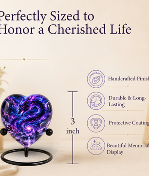 Dragon Adult Cremation Urn for Ashes, Fantasy Dragon Memorial Urn, Personalized Heart Shaped Adult Urn, Dragon Cremation Urn