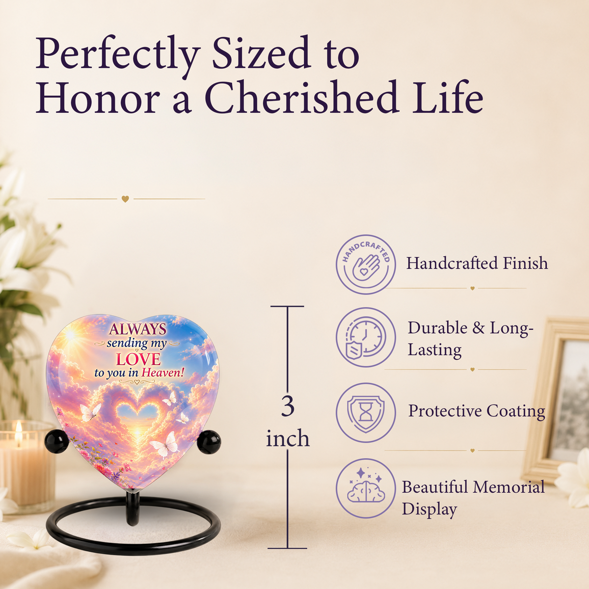 Butterfly Urn for Ashes – Butterfly Urn, Heart-Shaped Butterfly Memorial Urn