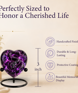 Purple Snake Cremation Urn for Ashes, Snake Memorial Urn, Gothic Serpent Adult Urn, Personalized Snake Urn for Men, Heart Shaped Cremation Urn