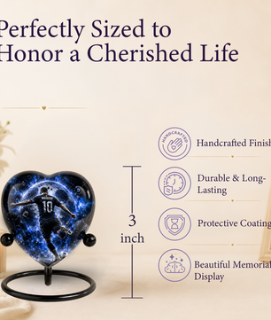 Personalized Soccer Cremation Urn for Ashes | Adult Sports Memorial Urn for Dad & Men