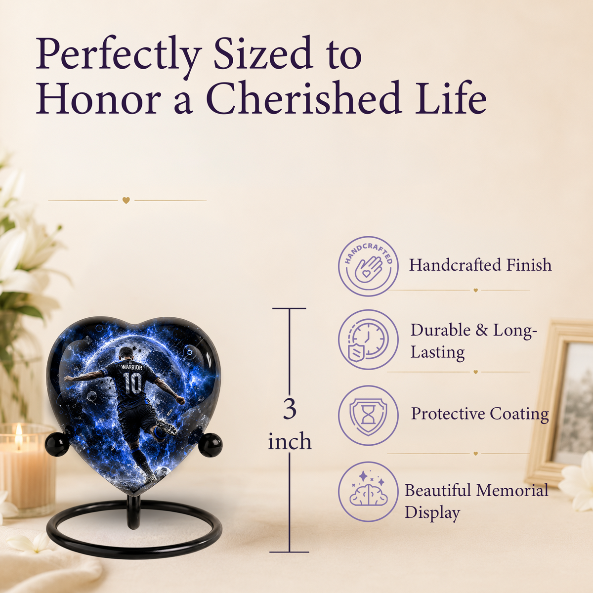 Personalized Soccer Cremation Urn for Ashes | Adult Sports Memorial Urn for Dad & Men