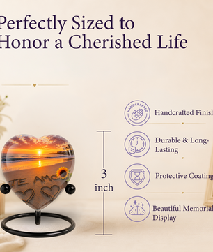 Beach Urn – Beach Urn for Human Ashes, Ocean Sunset Cremation Urn & Beach Keepsake Urn
