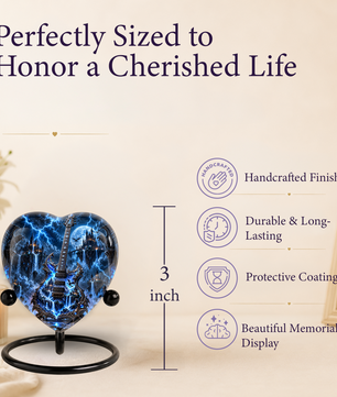 Fantasy Guitar Cremation Urn for Ashes, Musician Memorial Urn, Personalized Guitar Urn,