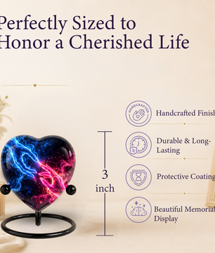 Blue and Pink Hands Memorial Urn for Ashes, Celestial Touch of Heaven Cremation Urn