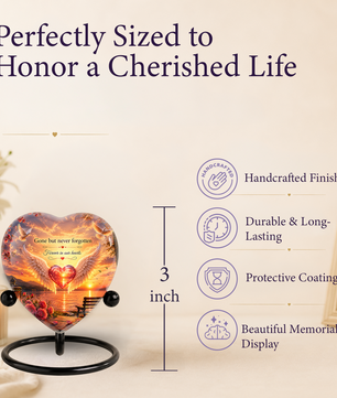 Angel Wing Sunset Urn – Adult Urn for Ashes, Angel Wings Memorial Cremation Urn, Sunset Adult Cremation Urn
