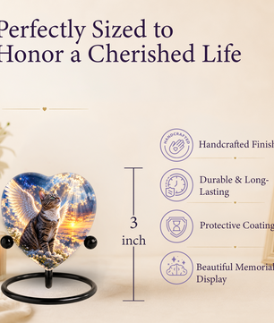 Angel Cat Cremation Urn for Ashes, Cat Memorial Urn, Personalized Cat Urn, Pet Cremation Urn