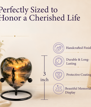 Fishing Urn for Dad – Gone Fishing Memorial Urn, Fishing Urns for Human Ashes, Keepsake Urn for Dad, Personalized Fishing Cremation Urn